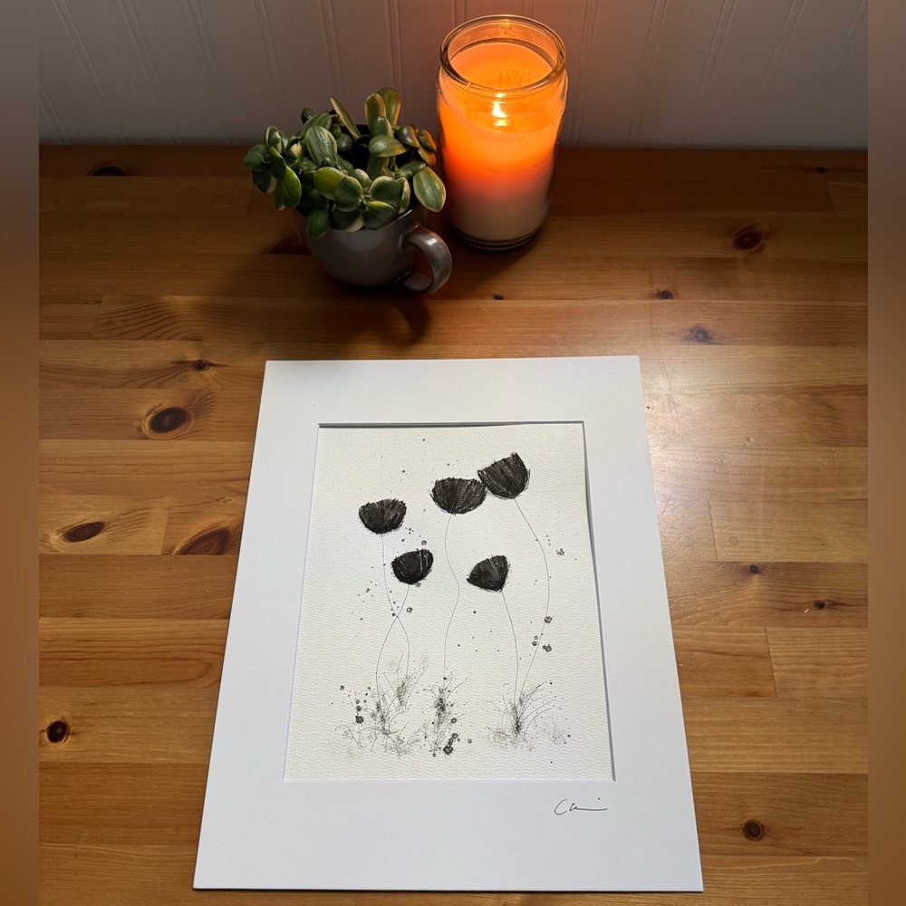 New Original Signed Artwork Ink and Watercolor on Paper